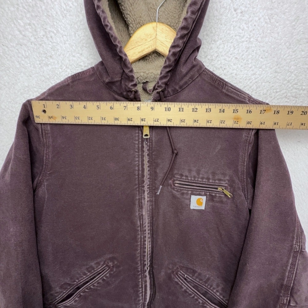 Carhartt Sierra Jacket Sherpa Lined Womens Small WJ141 DWN Deep Wine Purple - Picture 8 of 16